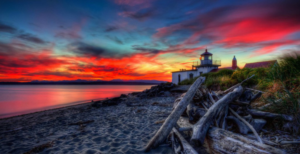 West Point Lighthouse for Seattle Sunset