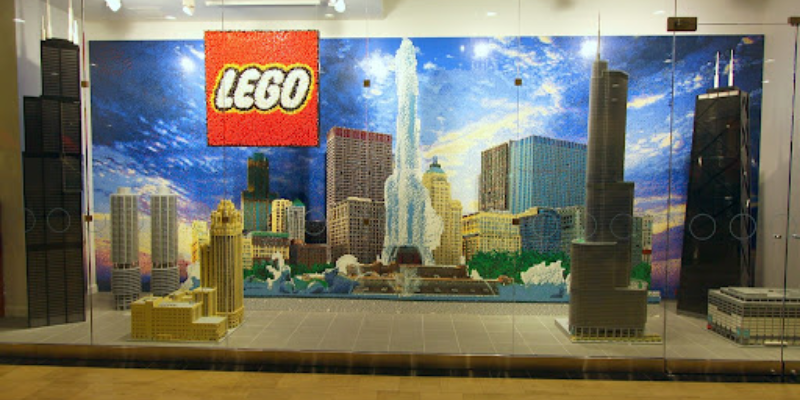 The Lego store Chicago window